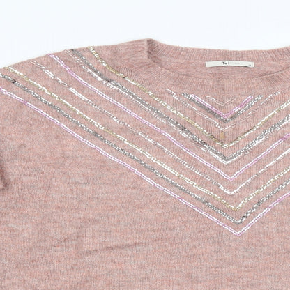 Sainsburys Womens Pink  Knit Pullover Sweatshirt Size 14