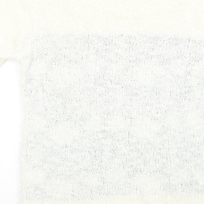QED London Womens White Geometric Knit Pullover Sweatshirt Size XS