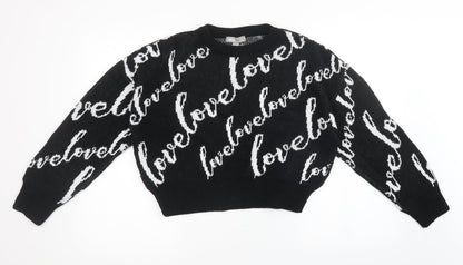 Womens UK Size 8 ASOS Black Pullover Sweatshirt