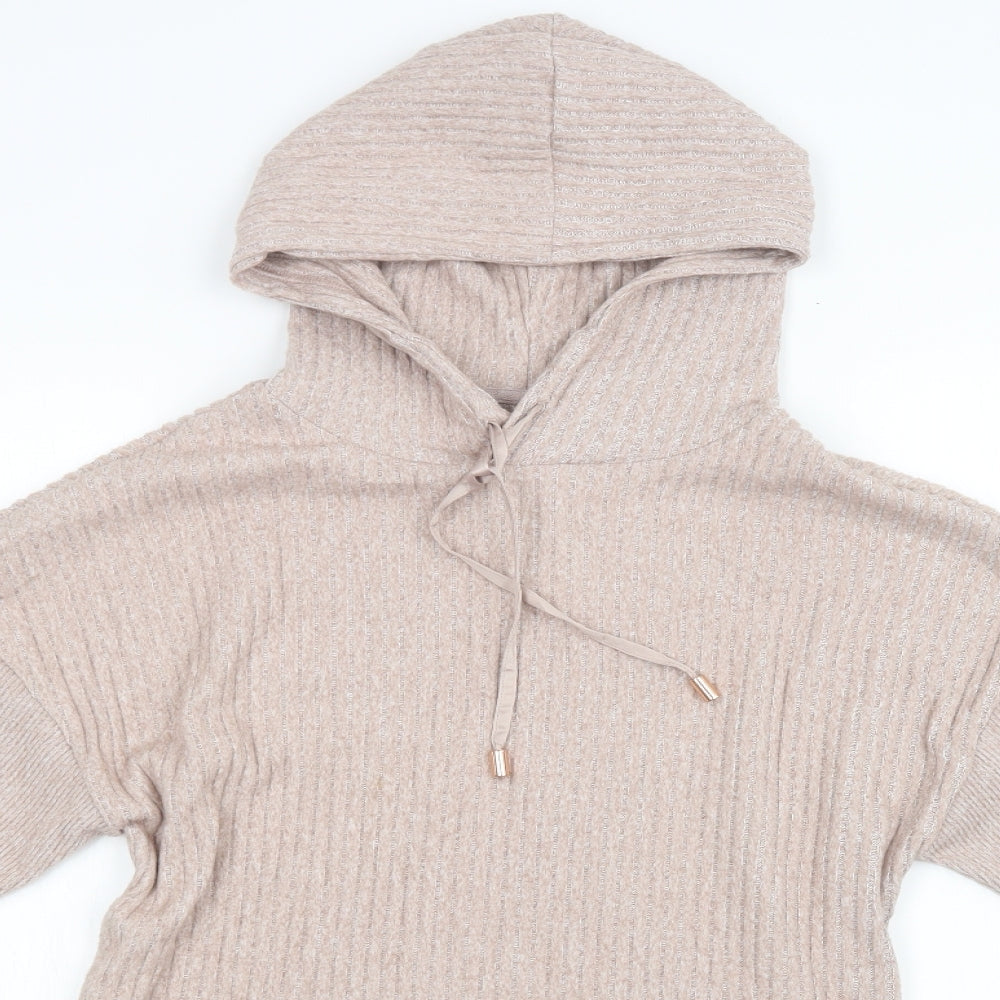 F&F Womens Pink  Knit Pullover Hoodie Size XS