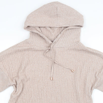F&F Womens Pink  Knit Pullover Hoodie Size XS
