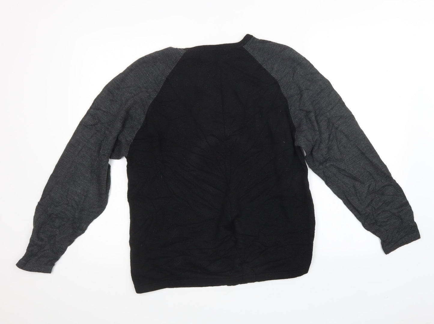 Mens UK Size M Marks and Spencer Black Pullover Sweatshirt