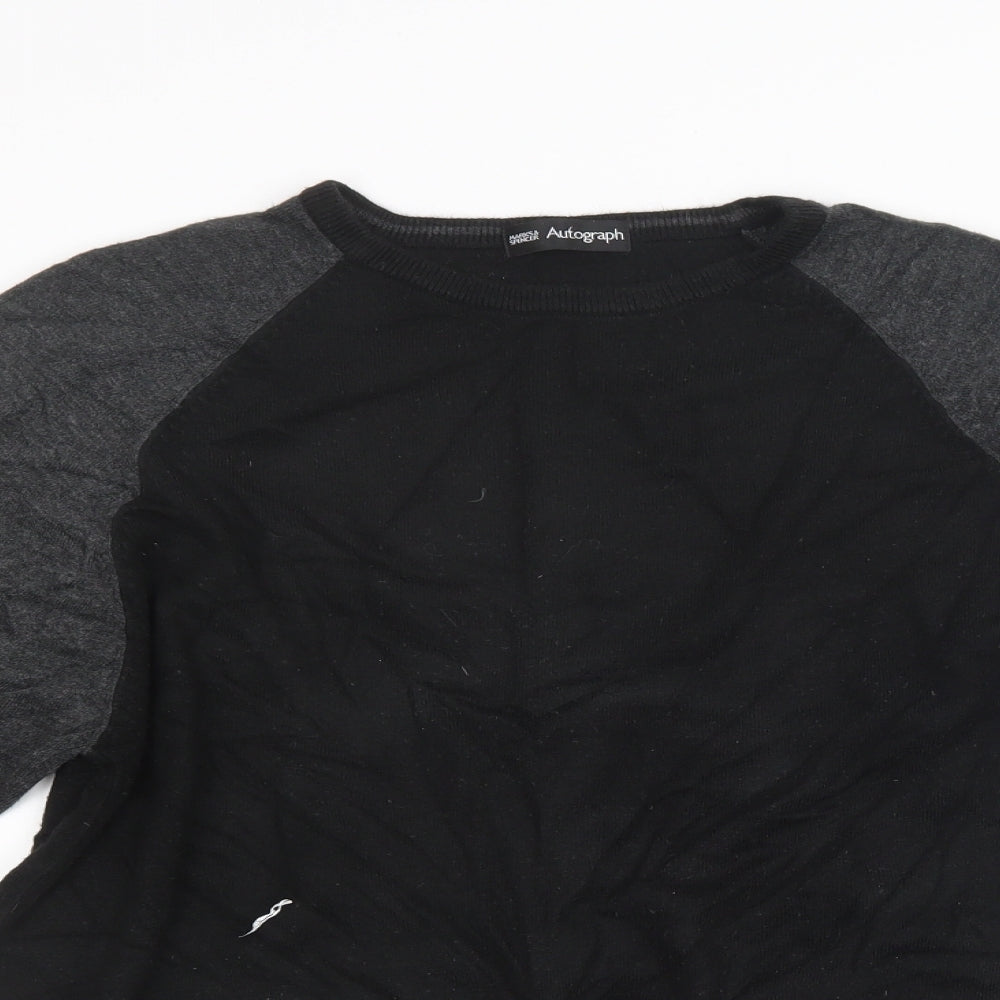 Mens UK Size M Marks and Spencer Black Pullover Sweatshirt