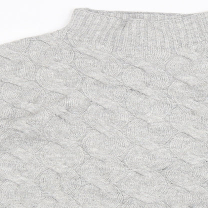 Matalan Womens Grey Geometric Knit Pullover Sweatshirt Size L