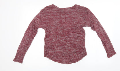 New Look Girls Purple Batik Knit Pullover Sweatshirt Size 14 Years