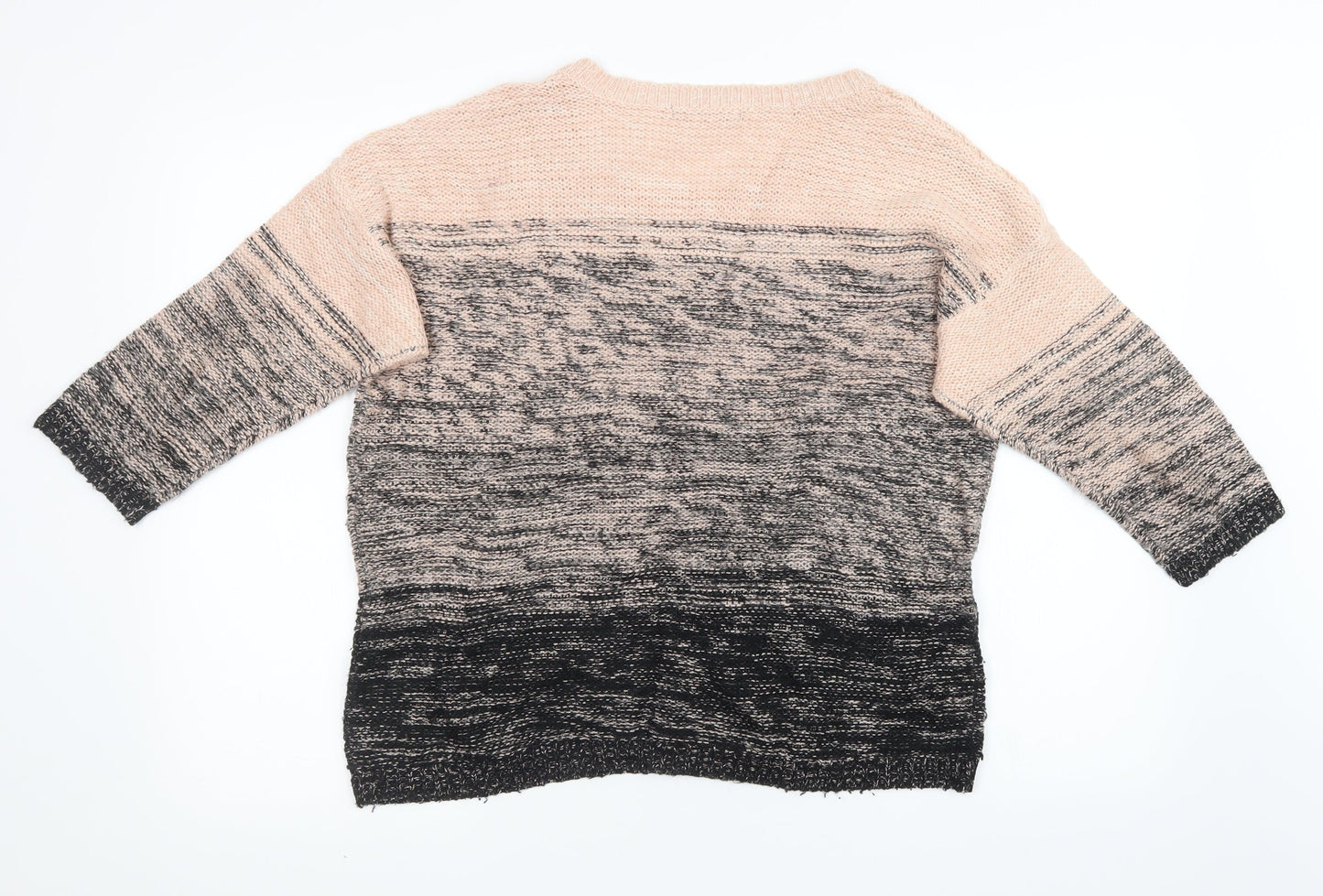 George Womens Pink Striped Knit Pullover Sweatshirt Size 14  - cropped