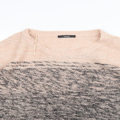 George Womens Pink Striped Knit Pullover Sweatshirt Size 14  - cropped