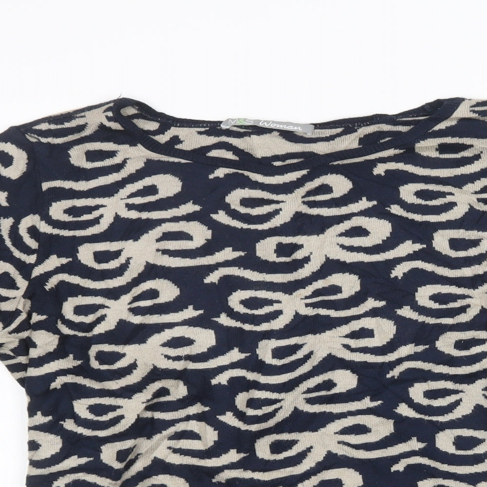 Womens UK Size 14 Marks and Spencer Blue Pullover Sweatshirt