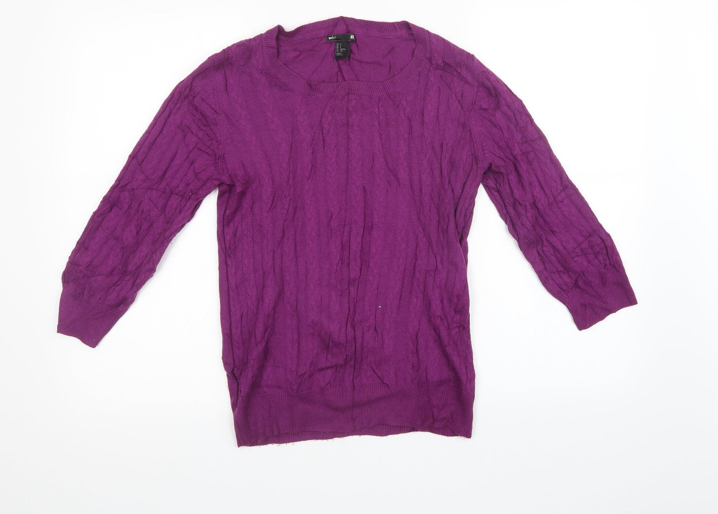 H&M Womens Purple  Knit Pullover Sweatshirt Size S