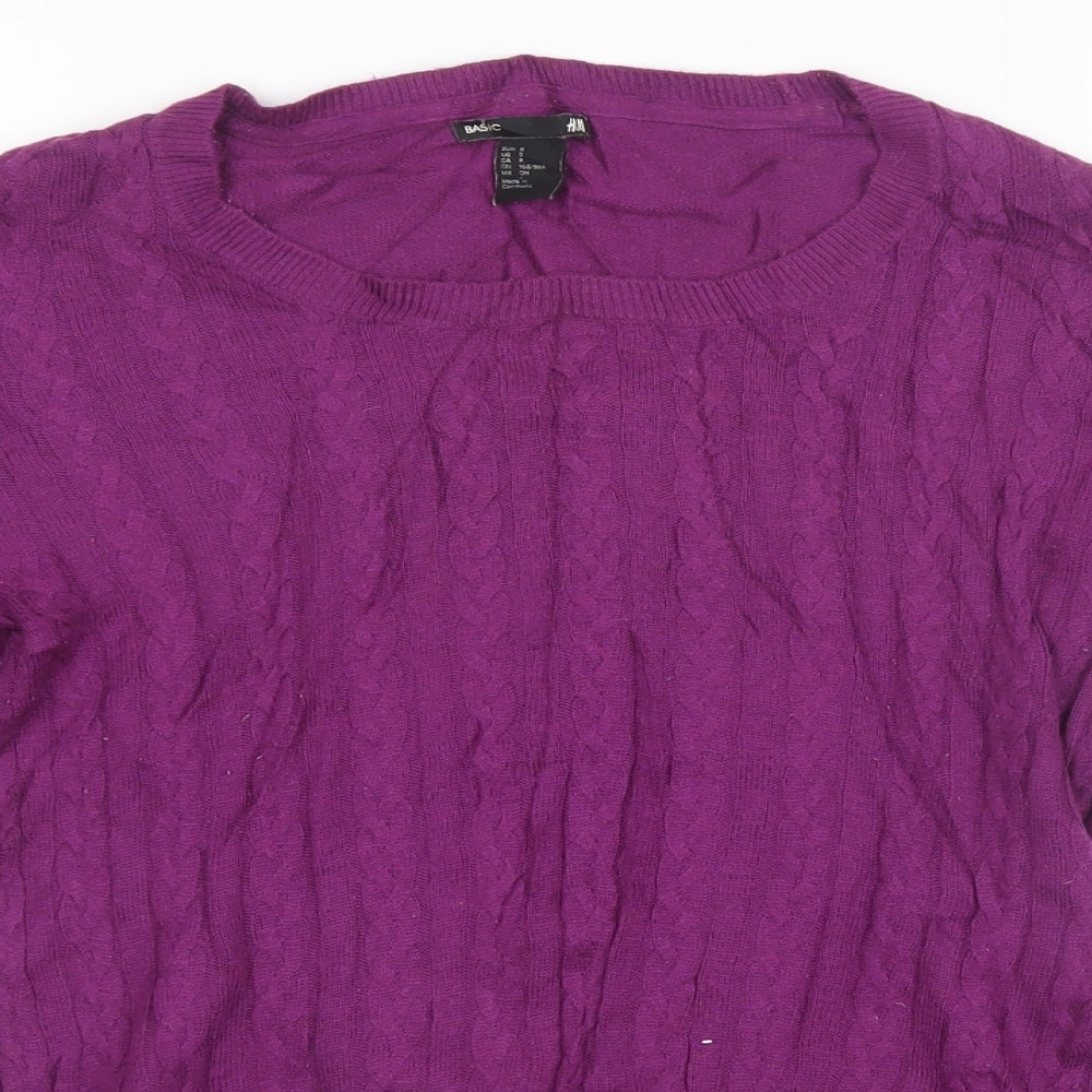 H&M Womens Purple  Knit Pullover Sweatshirt Size S