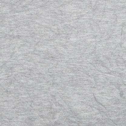Brand and care label for TU women’s grey knit pullover sweatshirt, size UK 16