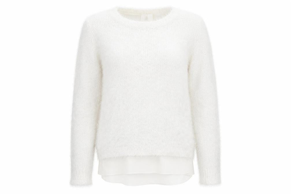 Womens White   Pullover Sweatshirt Size 12