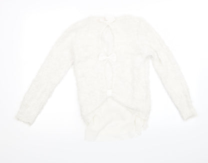 Womens White   Pullover Sweatshirt Size 12