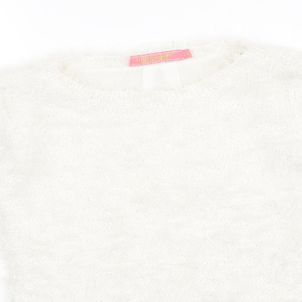 Womens White   Pullover Sweatshirt Size 12
