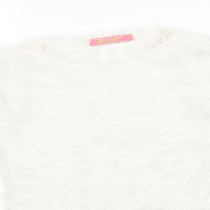 Womens White   Pullover Sweatshirt Size 12
