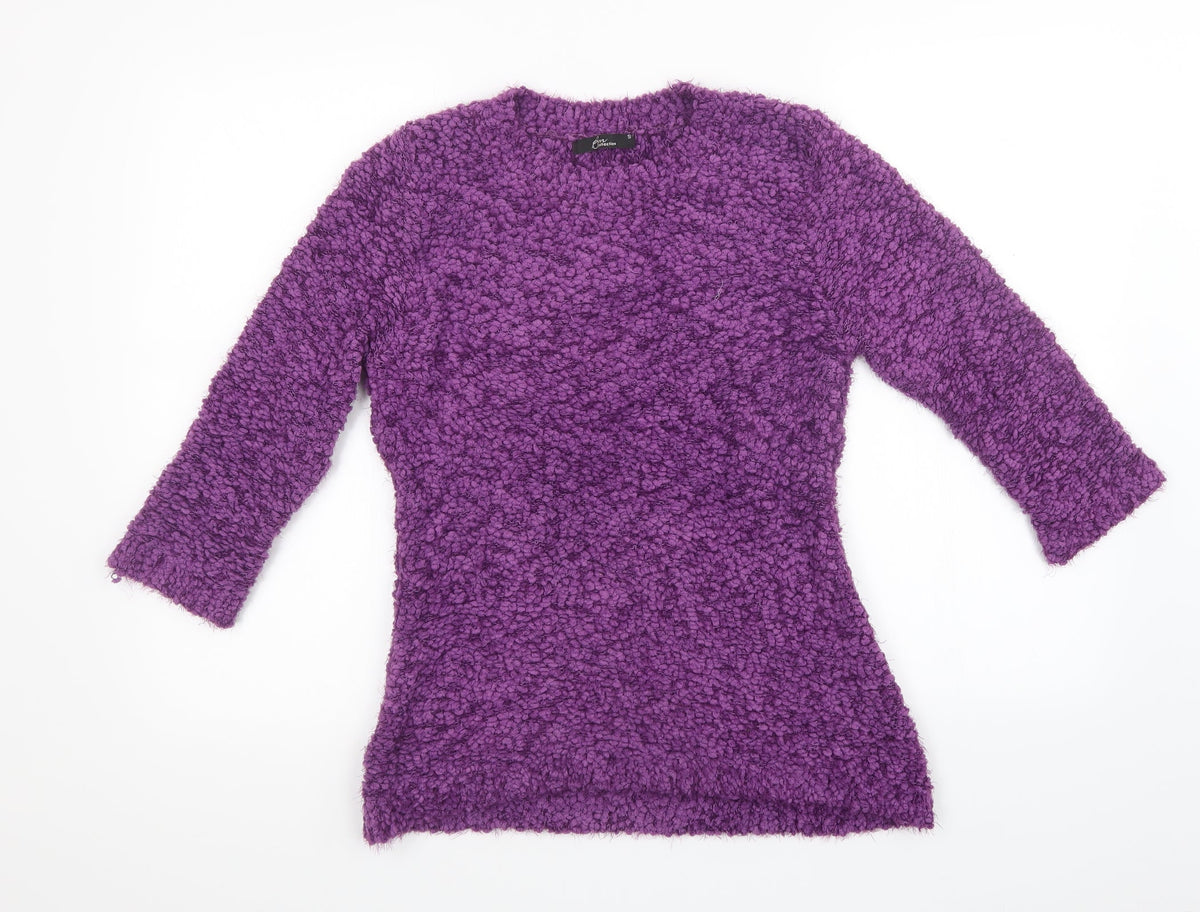 Bonmarché Womens Purple Knit Pullover Sweatshirt Size S