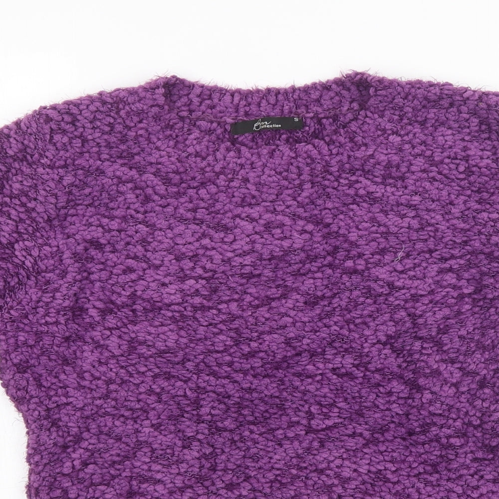 Bonmarché Womens Purple Knit Pullover Sweatshirt Size S