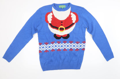 Mens UK Size M Preworn Blue Pullover Sweatshirt