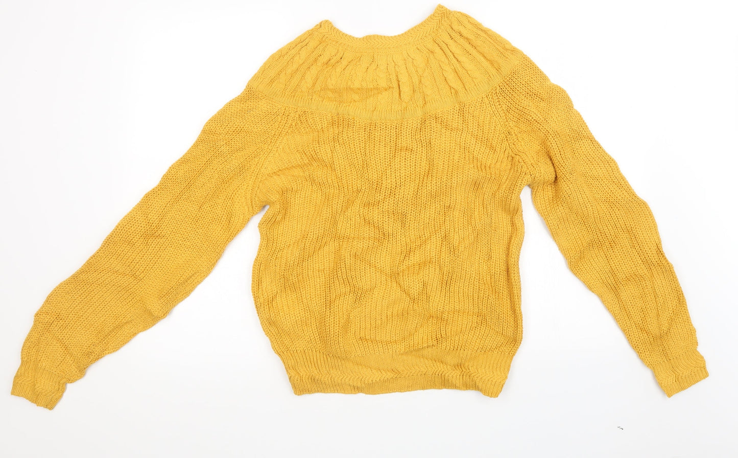 Karen Scott Womens Yellow  Knit Pullover Sweatshirt Size M