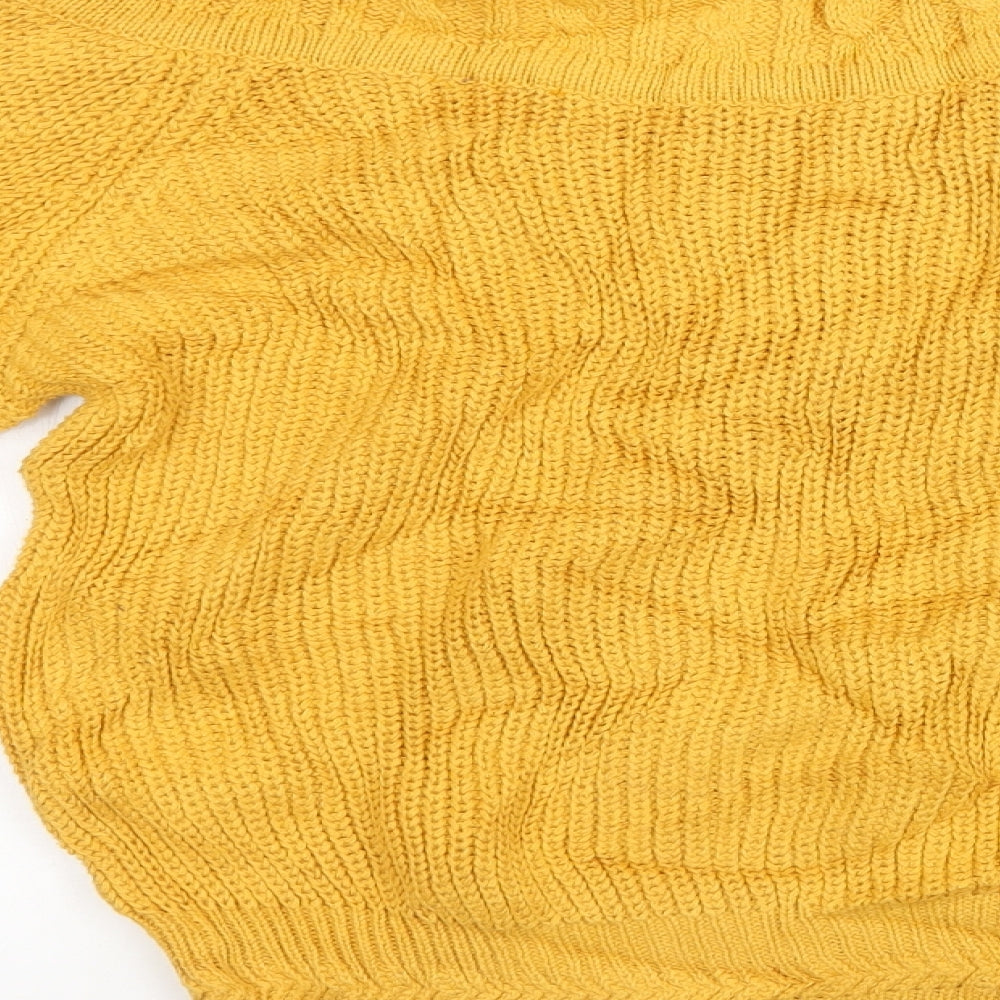 Karen Scott Womens Yellow  Knit Pullover Sweatshirt Size M