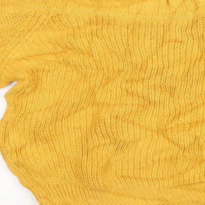 Karen Scott Womens Yellow  Knit Pullover Sweatshirt Size M