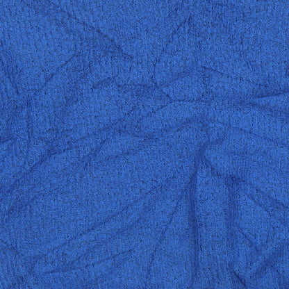 Brand and care label for TU women’s blue knit pullover sweatshirt, size UK 16