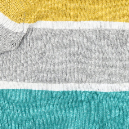 Matalan Womens Grey Striped Knit Pullover Sweatshirt Size L