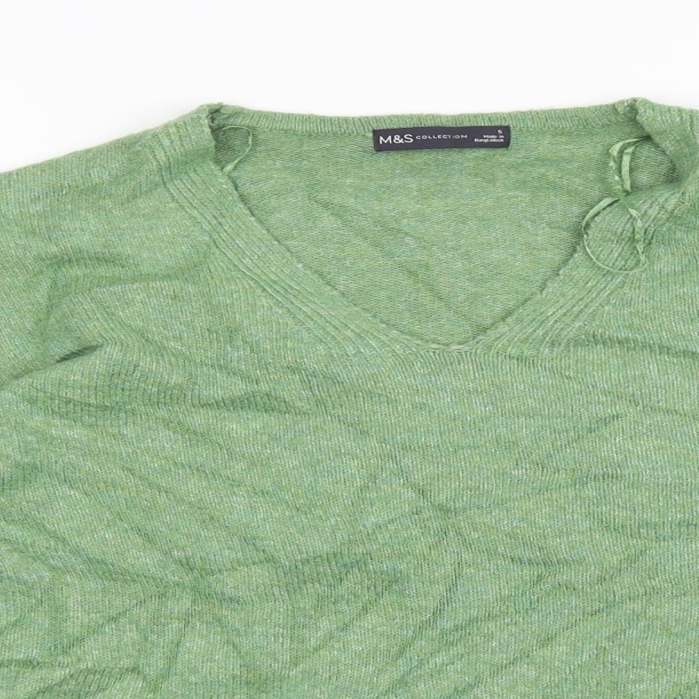 Womens UK Size S Marks and Spencer Green Pullover Sweatshirt