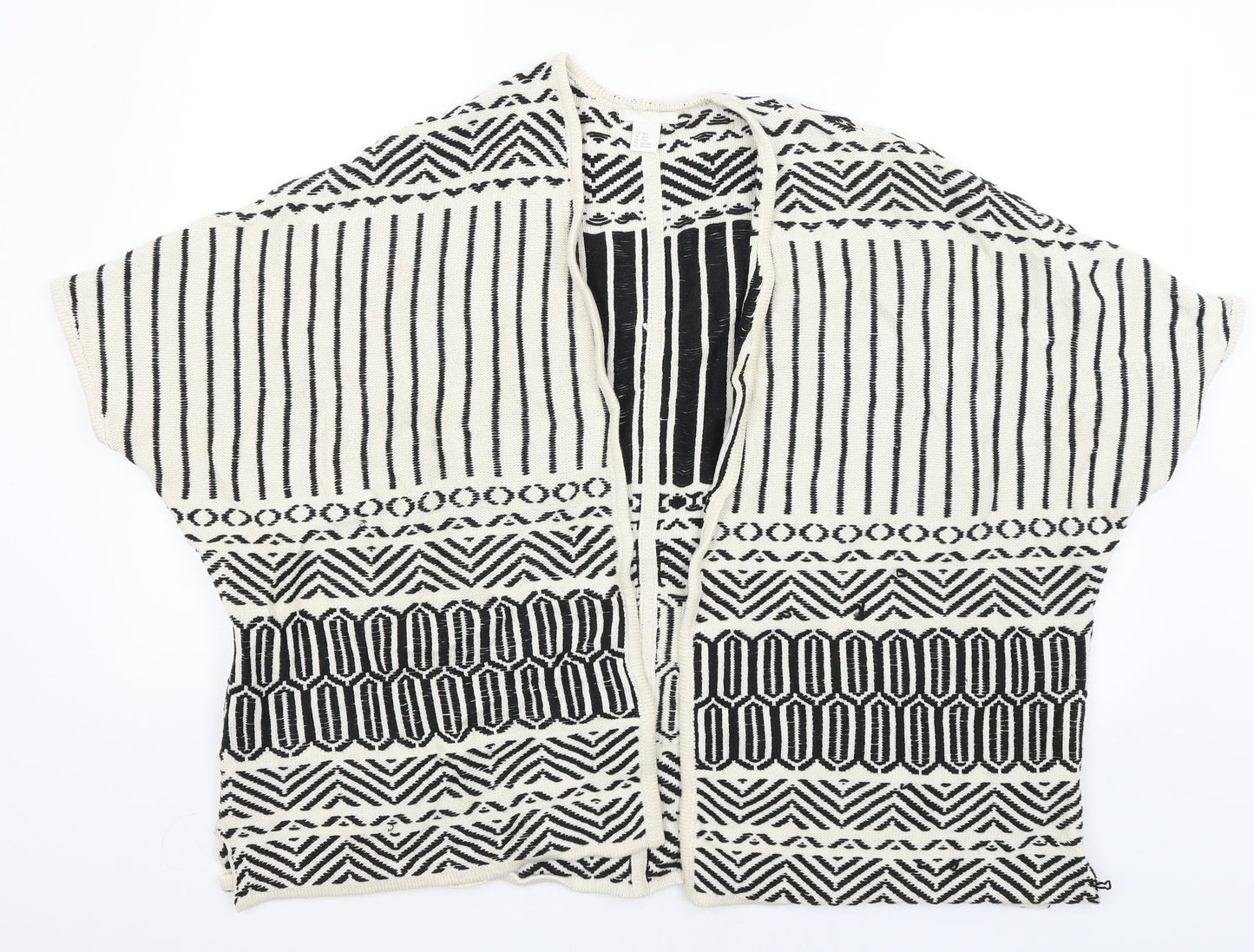Womens UK Size XS H&M Ivory Wrap Jumper