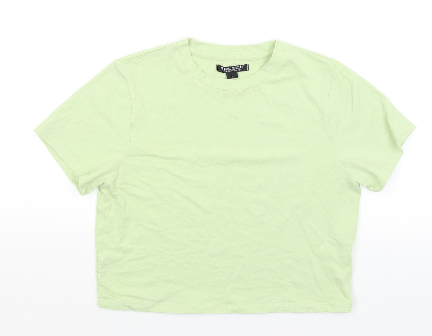 Womens UK Size L Select Green Cropped T-Shirt
