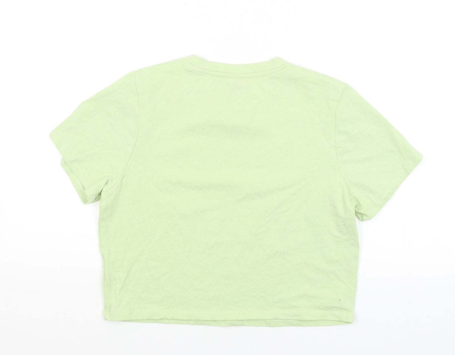 Womens UK Size L Select Green Cropped T-Shirt