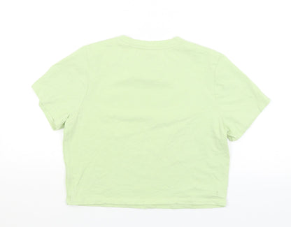 Womens UK Size L Select Green Cropped T-Shirt