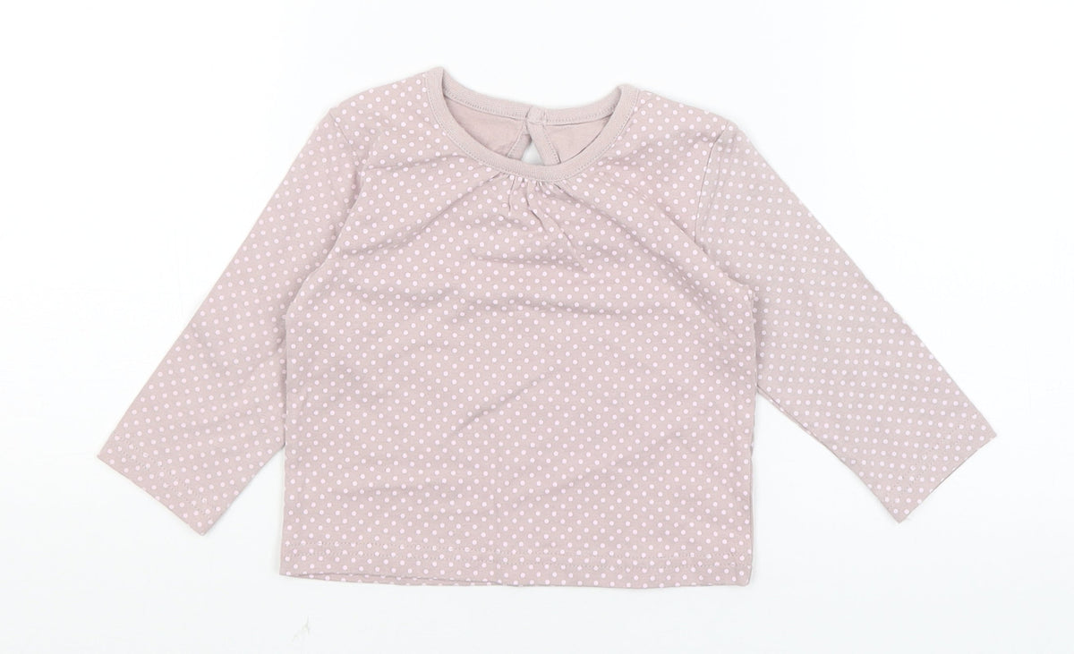 Cherokee Baby Purple Spotted  Basic T-Shirt Size 6-9 Months