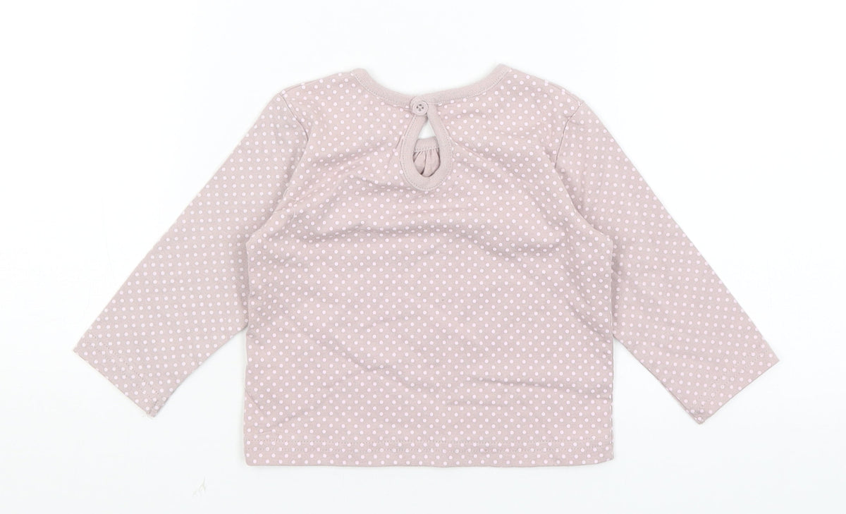 Cherokee Baby Purple Spotted  Basic T-Shirt Size 6-9 Months