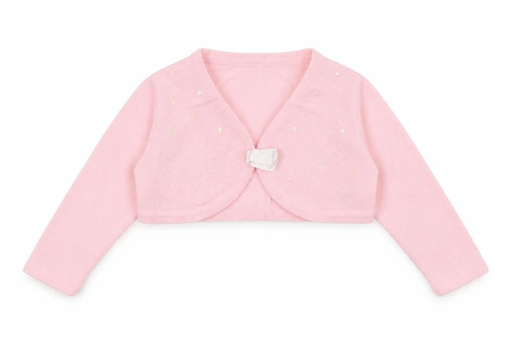 Front view of Bambini Baby Pink Cardigan Jumper, size 12-18, Months