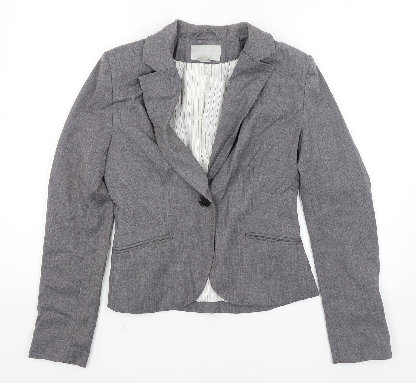H&M Womens Grey   Jacket Blazer Size 8