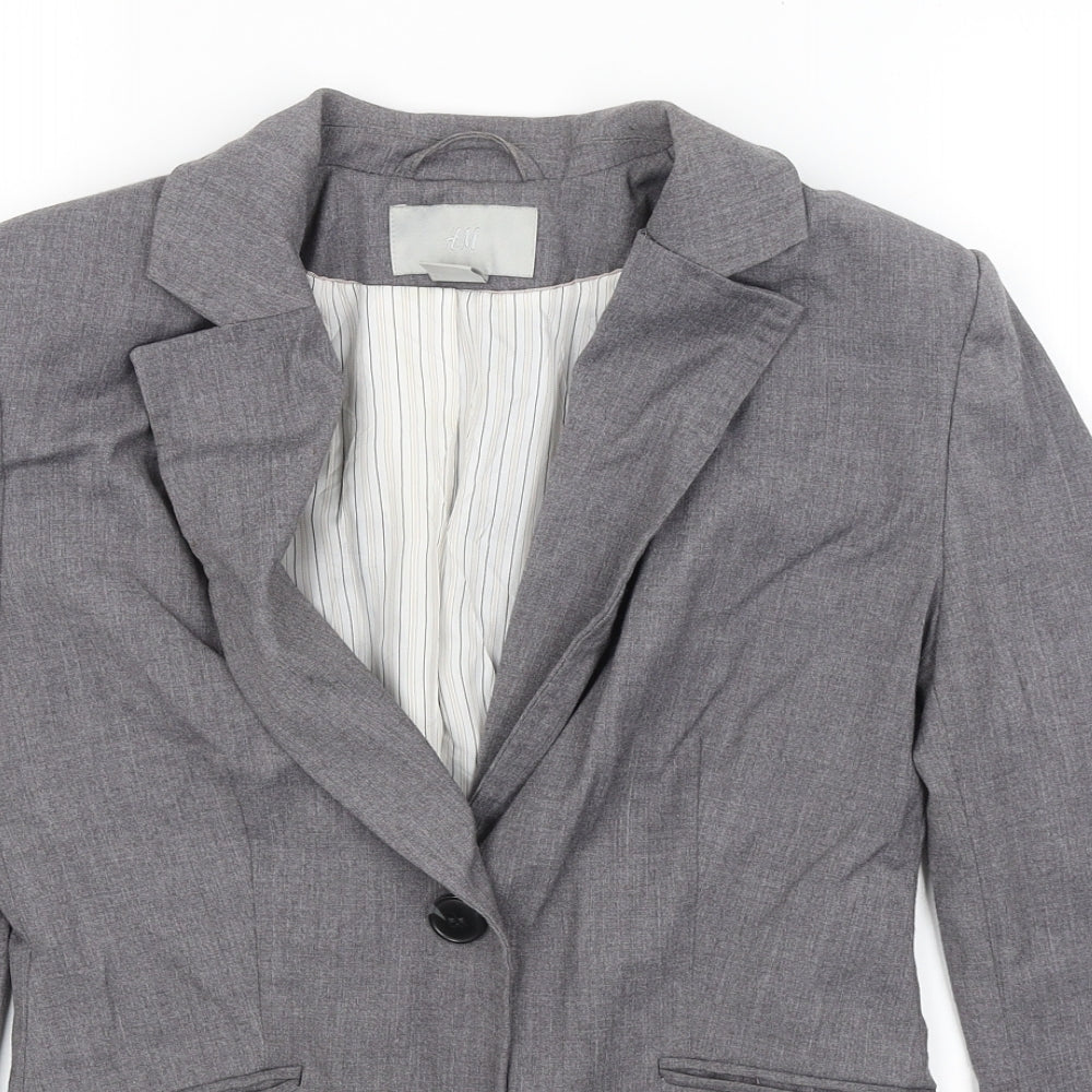 H&M Womens Grey   Jacket Blazer Size 8
