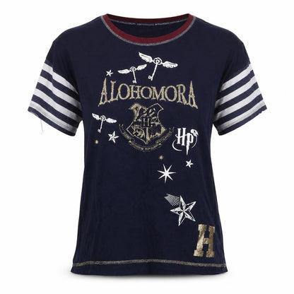 Love To Lounge Womens Blue Solid  Top Pyjama Top Size 6  - Harry Potter