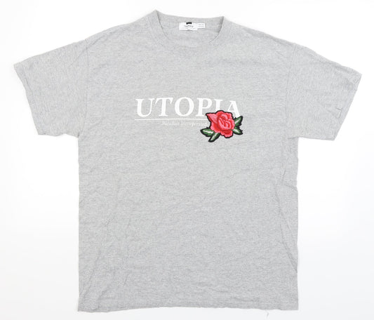 Topman Mens Grey    T-Shirt Size M  - Utopia