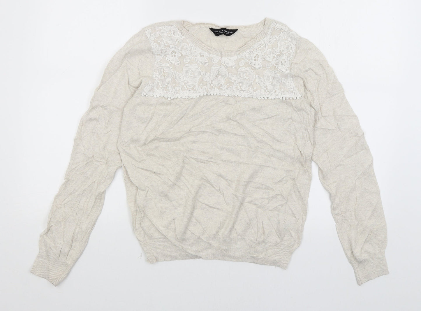Dorothy Perkins Womens Beige   Pullover Jumper Size 12