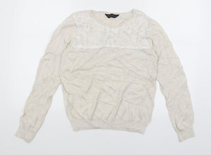 Dorothy Perkins Womens Beige   Pullover Jumper Size 12