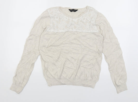 Dorothy Perkins Womens Beige   Pullover Jumper Size 12