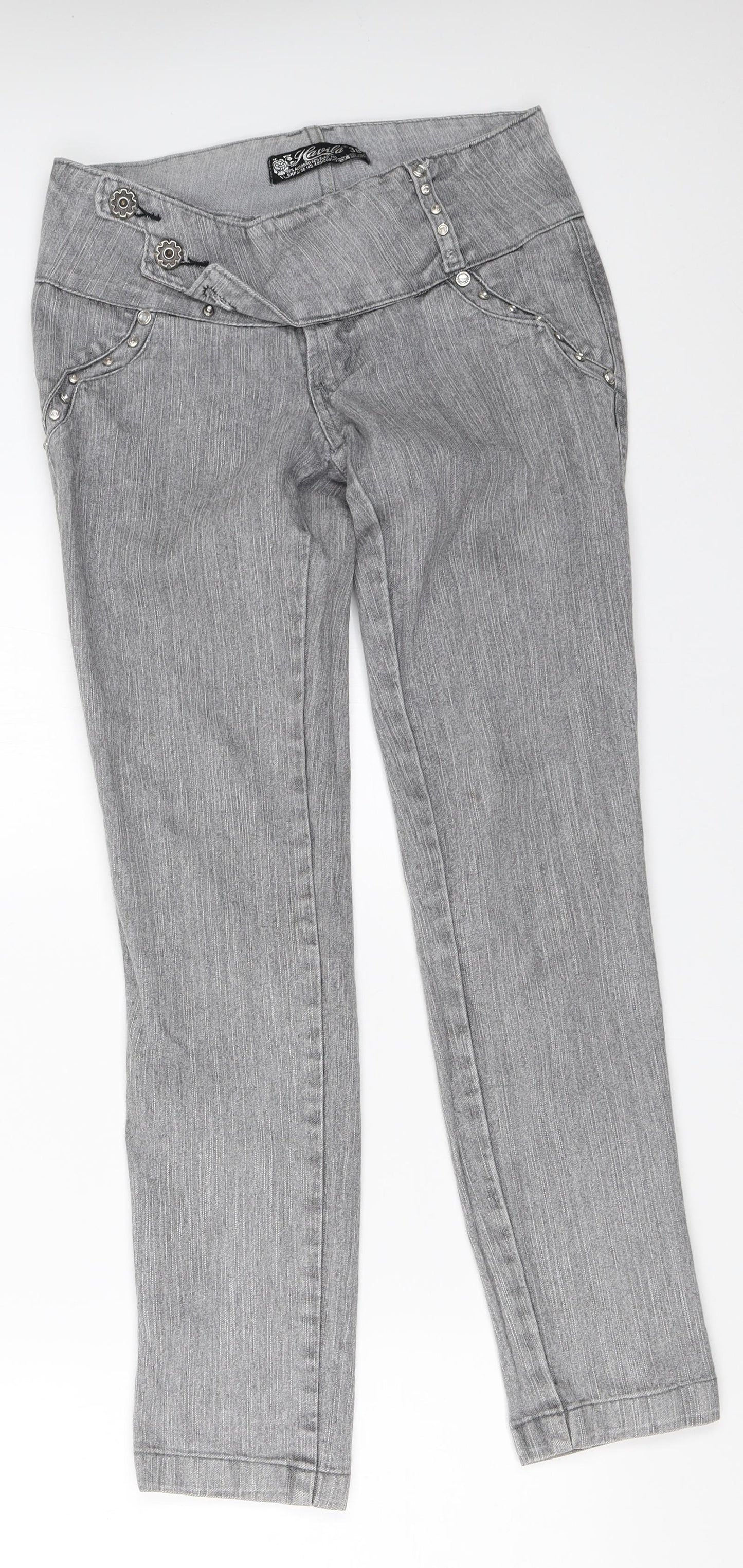 Kavila Womens Grey  Denim Skinny Jeans Size 38 L29 in
