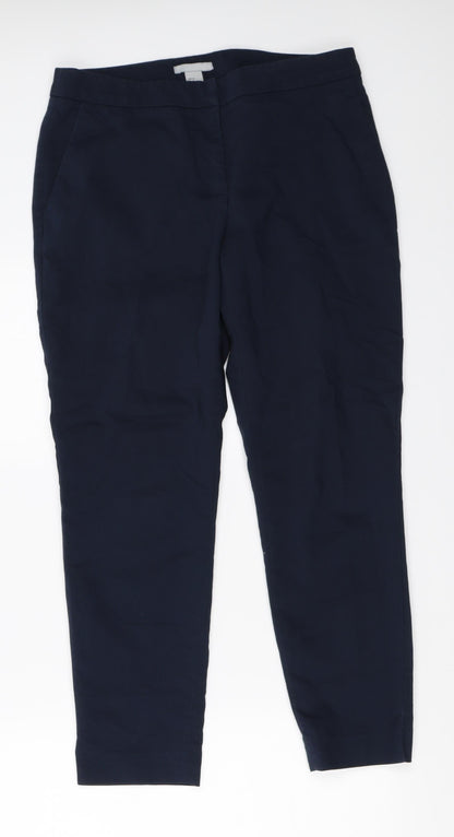 Womens UK Size 36 H&M Regular Fit Capri Blue Trousers