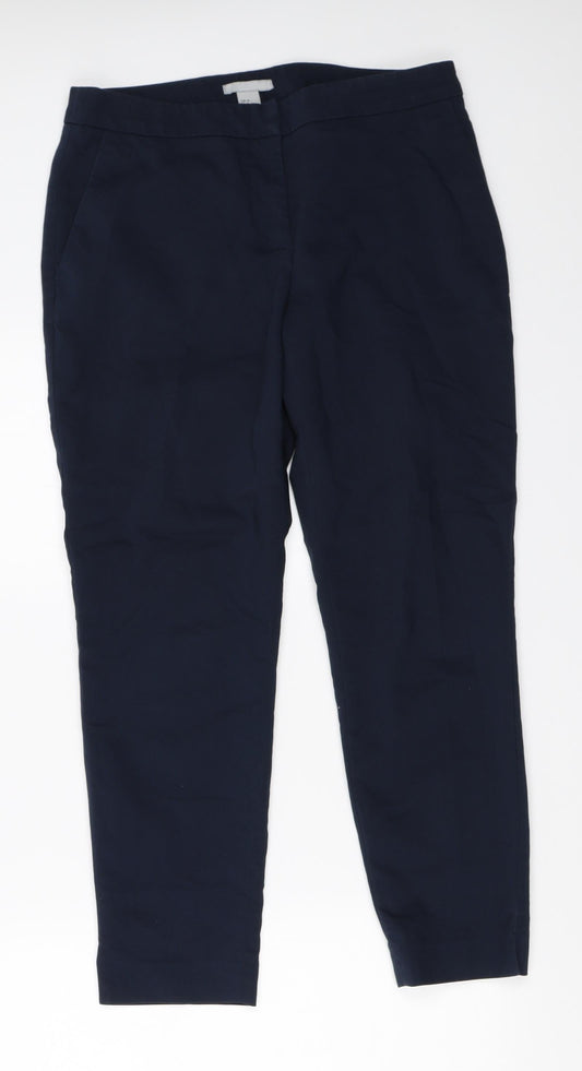 Womens UK Size 36 H&M Regular Fit Capri Blue Trousers