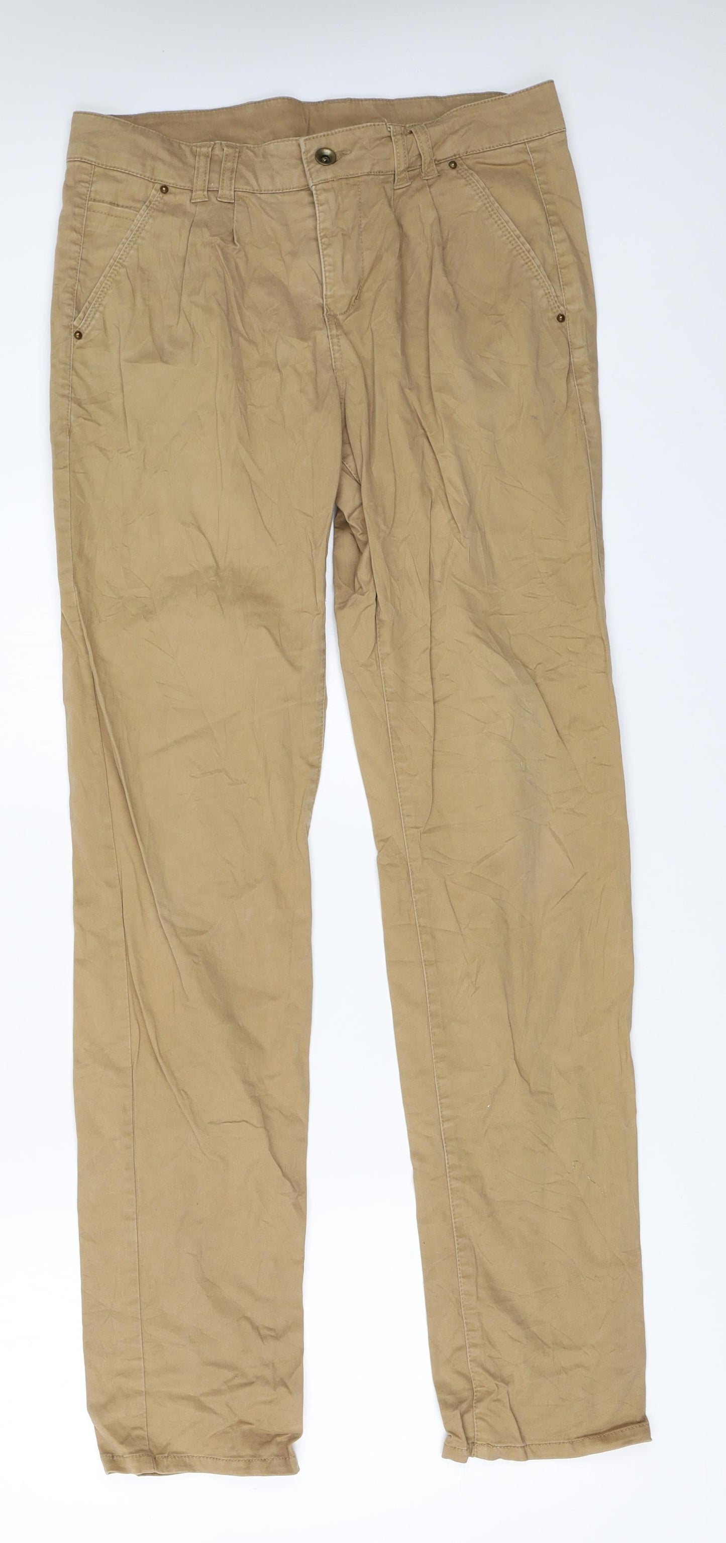 Womens UK Size 36 Vera Moda Regular Fit Chino Beige Trousers
