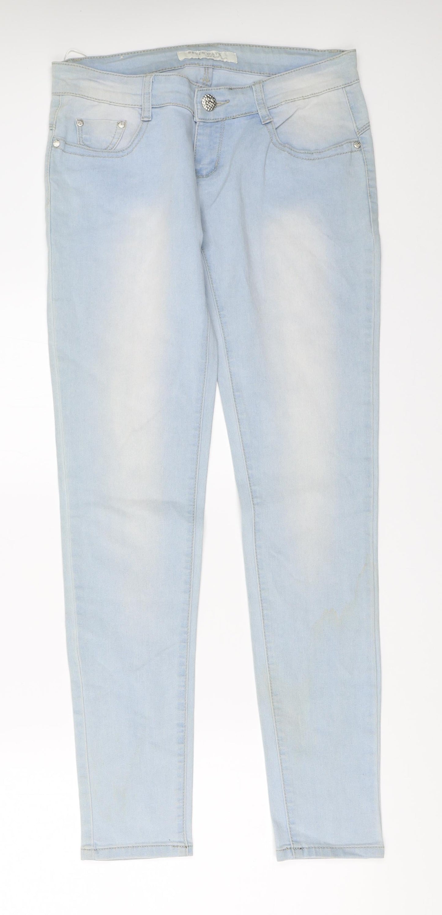 Seven Days Womens Blue  Denim Skinny Jeans Size 42 L31 in