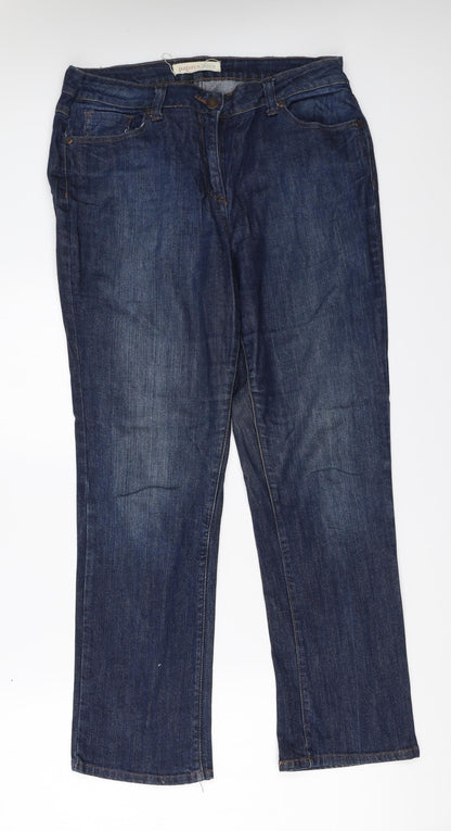 Womens UK Size 14 Papaya Regular Fit Straight Blue Jeans