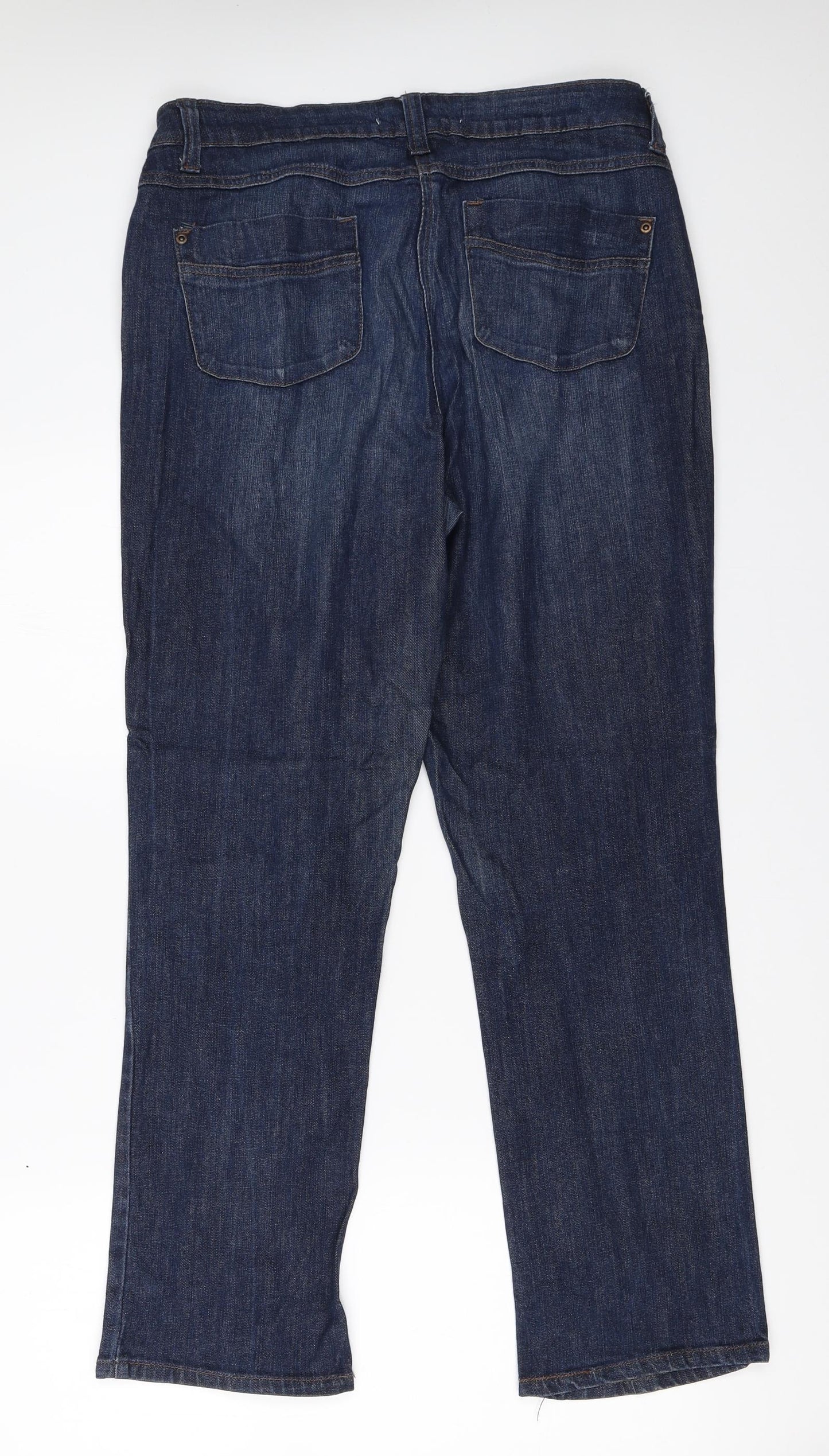 Womens UK Size 14 Papaya Regular Fit Straight Blue Jeans