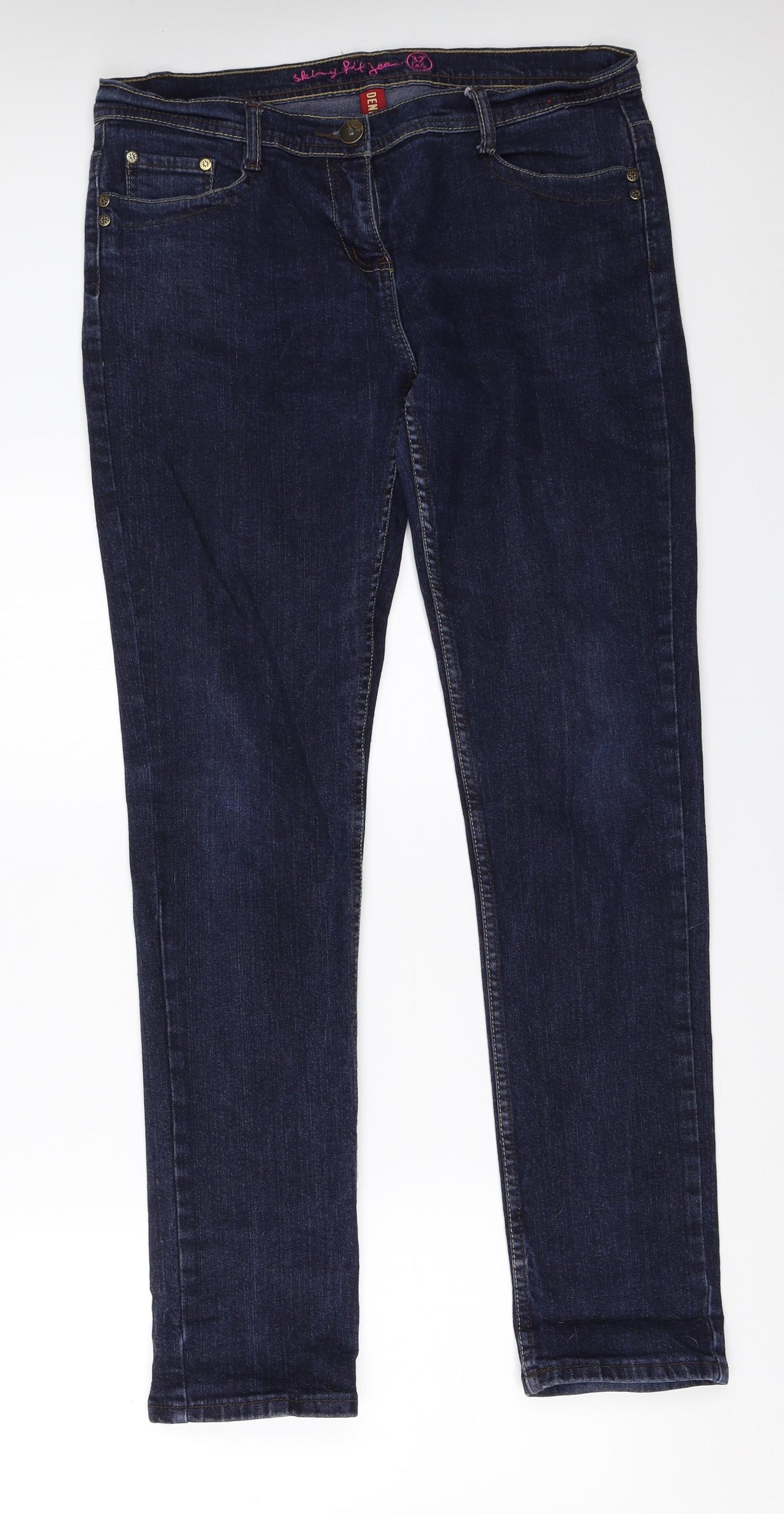 Primark Womens Blue  Denim Skinny Jeans Size 14 L31.5 in